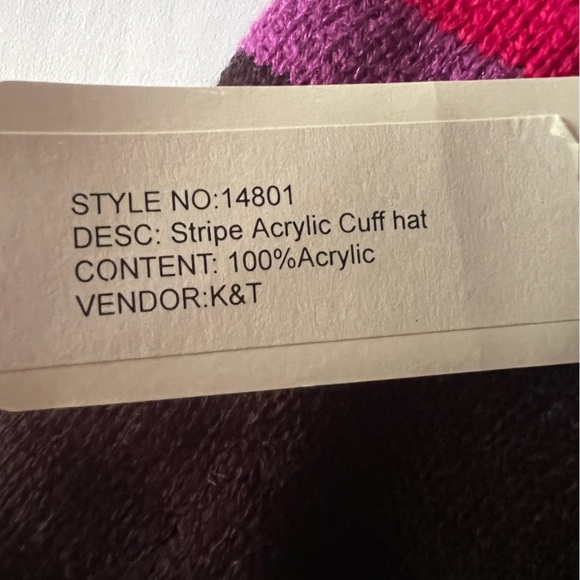 Berytos Striped Acylic Cuff Ski Cap OS - Picture 3 of 4